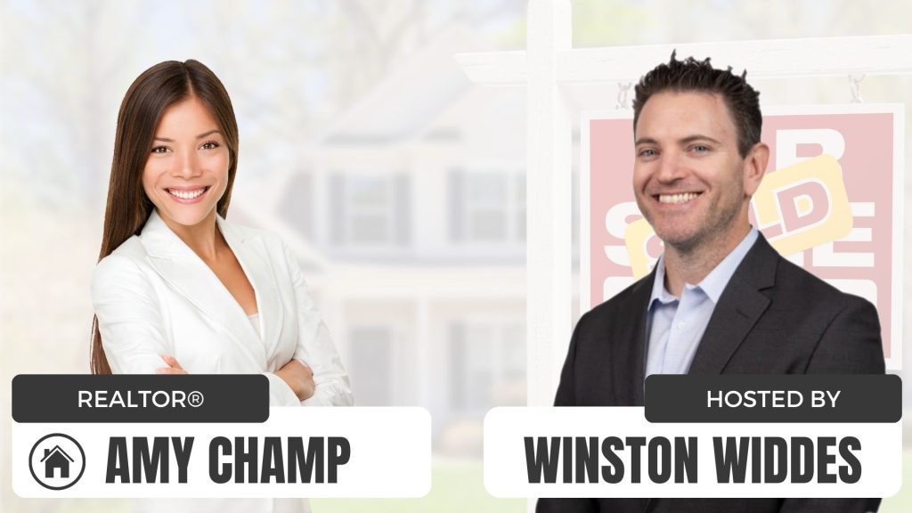 Realtor Amy Champ on left, host Winston Widdes on right.