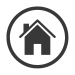 Top Real Estate Pros logo - a house icon inside of a circle. dark gray color.